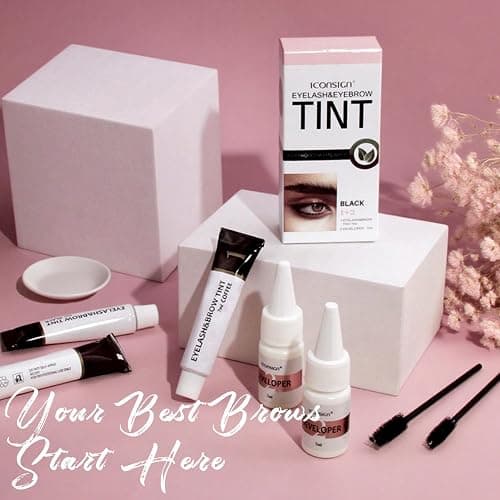 Lash Color Kit, Instant Eyebrow & Eyelash Color Kit with Natural Ingredients, Lasting for 4 Weeks Home DIY Coloring, Safe & Easy for Beginner 7ml-Brown thumbnail 7