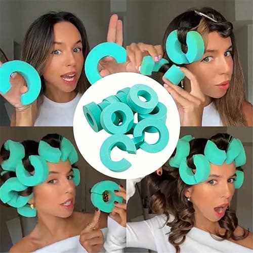 YUEHUINIAO 12Pcs Heatless Blowout Heatless Curlers Sponge C Shape Rollers Hair Curlers Reusable Hair Rollers for Blowout Look thumbnail 5