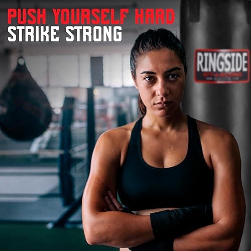 Ringside 100-Pound Muay Thai Heavy Bag, Sturdy Powerhide Punching Bag for Boxing, MMA, Muay Thai, and Kickboxing Training and Workout, Includes Chain and Swivel, Black, 72" H x 13" Dia. thumbnail 6