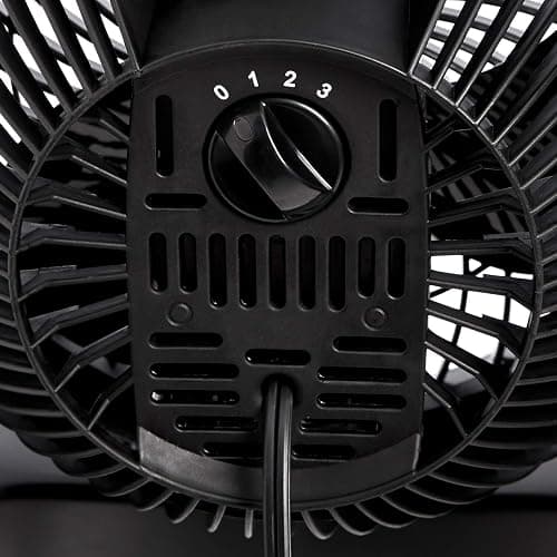Amazon Basics Air Circulator Fan, Desk Fan for Bedroom, Home and Office, With 90-Degree Tilt Head, 3 Speed Settings, Lightweight (3 LBS), 35 Watts, Black, 11.1"W x 6.3"D x 10.9"H thumbnail 5
