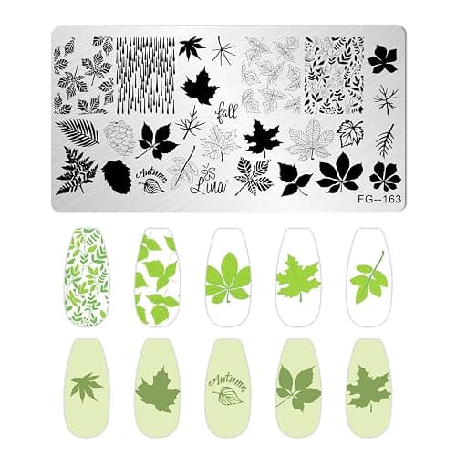 AddFavor Nail Stamper Kit 7pcs Nail Stamping Plates Flower Leaf Maple Nail Stencils with 2 Stamp and 2 Scraper for Home Salon Manicure Design Supplies Tools thumbnail 4