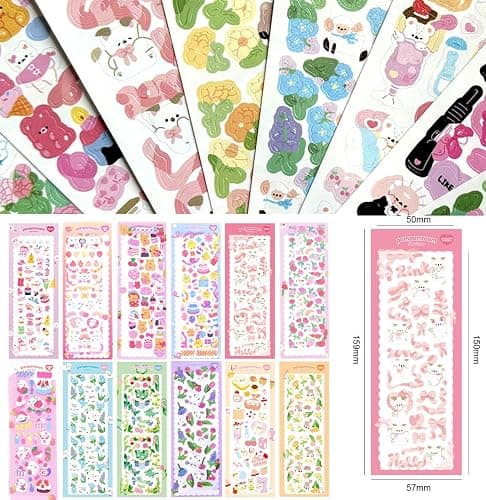25 Sheets Cute Laser Deco Stickers Set, Decor Kpop Stickers. for Photocards, Headphones, Water Bottle, Phones, laptops, Planner thumbnail 3
