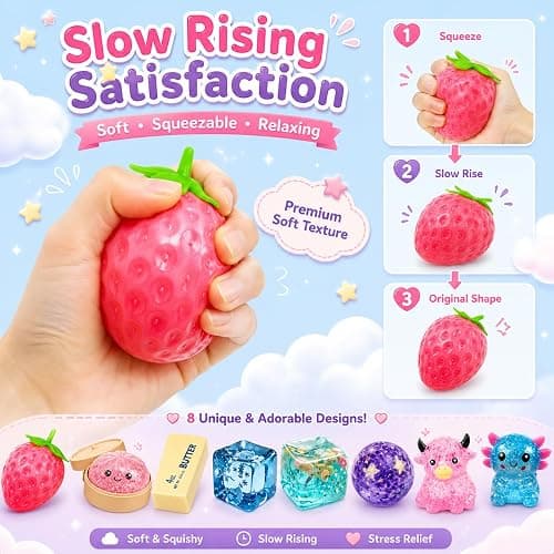 8PCS Squishy Box Mystery Fun Set Pack, Blind Malt Sugar Creative Slow Return Squishies, Relief Hand Relax Desk Decor Party Favor Gifts for Adult (8PCS D) thumbnail 4