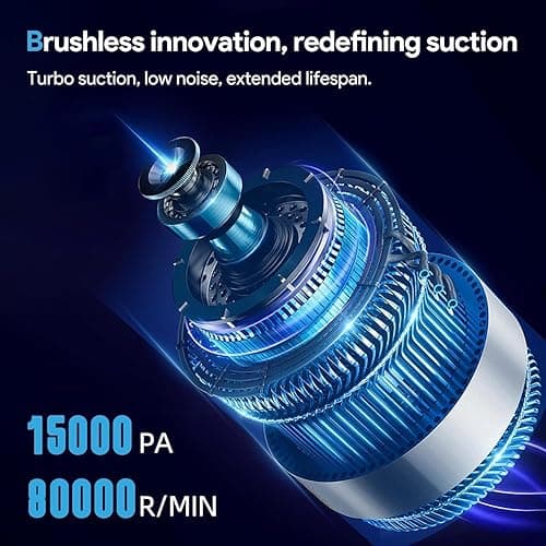 kitsky Handheld Vacuum - Car Vacuum Cleaner Cordless with Powerful Suction, Portable HandHeld Vacuuming Cordless - for Sofas, Mattresses, and Windows (Red(16000PA)) - 16000PA thumbnail 2