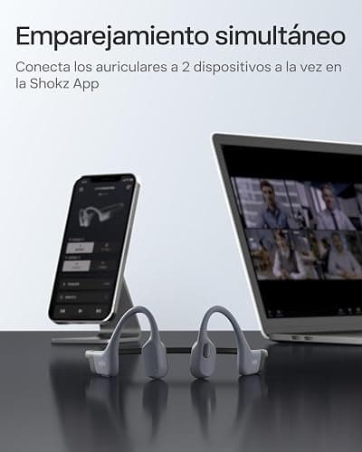SHOKZ OpenSwim Pro Auriculares Conducción Ósea Natación, Inalámbricos Bluetooth 5.4 Open-Ear Deportivos, Impermeables IP68, 32GB MP3, Carga Inalámbrica, Mics. Cancelación Ruido, 9H de Autonomía, Gris thumbnail 10