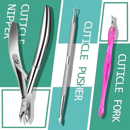 TsMADDTs Manicure Tools Kit Nail Care Kit with 3PCS Files, 2PCS Buffer Blocks, 2PCS Polishing Buffers, Cuticle Nipper, Pusher and Cuticle Oil thumbnail 6