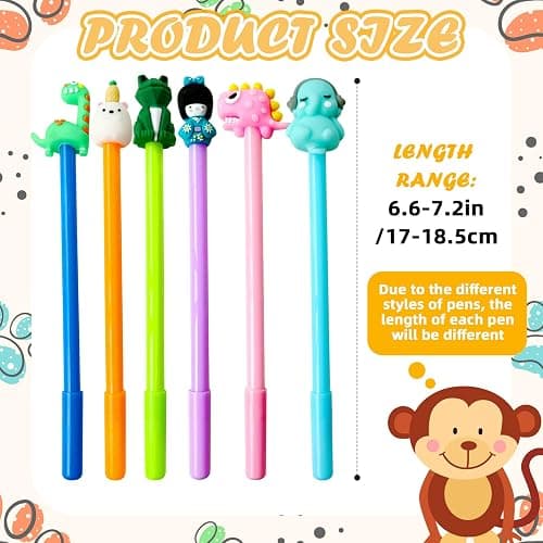 Muiyaneq 50 Pcs Cute Cartoon Gel Black Ink Pens, Random Novelty Kawaii Gel Black Ink Pens Bulk for Kids, Back to School Assorted Cool Writing Pen for Student Gift, School Office Home Supplies Present thumbnail 3