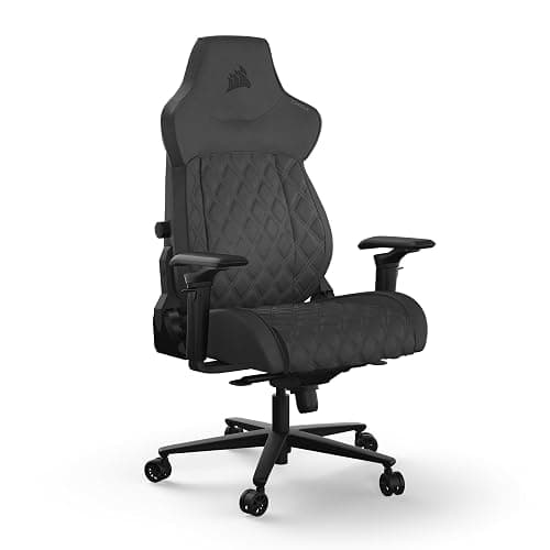 Corsair TC500 Luxe Gaming Chair – Premium Breathable Fabric – Wide Seat – Five-Way Adjustable Armrests – Adjustable Built-in Lumbar Support – 90-135 Degree Recline – Shadow - Image 1