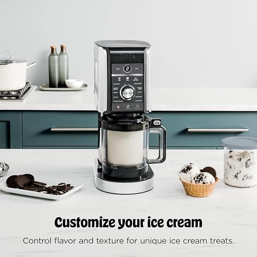Ninja CREAMi Deluxe Ice Cream Maker, Treats and Frozen Desserts, Sorbet, Milkshakes, Yogurt and More, 11-in-1 Programs, XL Capacity, Includes Two 24-oz Family-Size Tubs, Silver, NC501 thumbnail 5