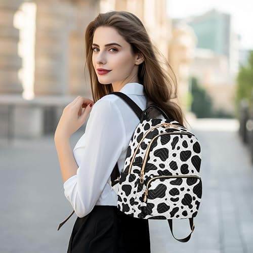 Sletend Mini Backpack Cow Print Fashion Backpack Purse for Women,Handbag Shoulder Bag Casual Daypack, Ladies Gift for College Work（S） thumbnail 2