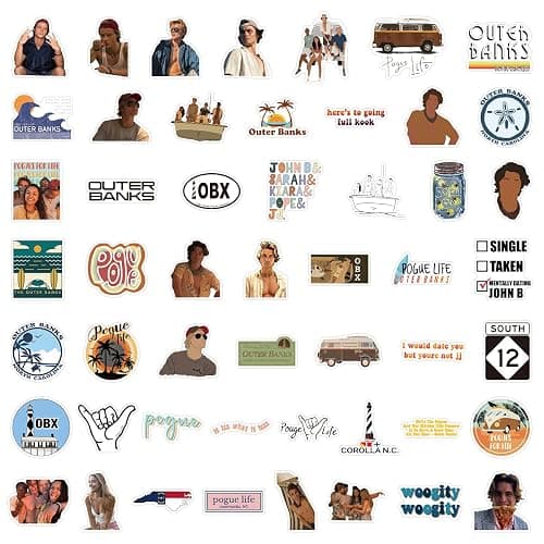 SEMYEIYO Outer Banks Graffiti Stickers 100 Pieces Waterproof for Vinyl PVC Decal,Luggage Laptop Scooter Water Bottle Stickers Kids/Teen Gifts thumbnail 5