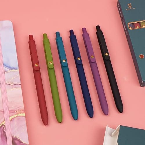 Ddaowanx Colorful Gel Pens, 0.5mm Fine Point Retractable,Multi Colored Pens for Journaling and Sketching,School Supplies,Stuffers for Teens, Gifts for Women (6Pcs-Vintage Colors) thumbnail 6