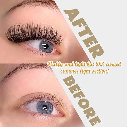 Individual Lashes Cluster DD Curl False Eyelashes 126pcs Natural Cluster Russian Lashes with Thin Band Light Fluffy DIY Lash Extension Natural Eyelashes by TOOCHUNAG thumbnail 2