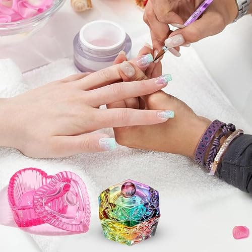 Nails Art Glass Acrylic Dappen Dish Crystal Bowl Liquids Crystal Cup Tool Crystal Glass Dish thumbnail 5