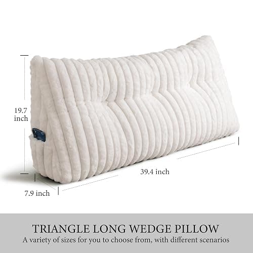 Dorivalley Headboard Pillow Twin XL, Triangular Wedge Pillow Headboard, Cushion Headboards Reading Pillows, Backrest Pillows for Sitting in Bed or Working with Removable Cover, Beige thumbnail 2