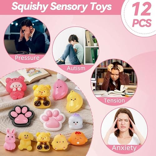 Taba Squishy Fidget Toys 12Pcs, Stress Relief Sensory Squeeze Toys for Kids 4-8 8-12, Kawaii Taba Squishies for Party Favors, Classroom, Birthday Gifts Goodie Bag Stocking Stuffers thumbnail 5