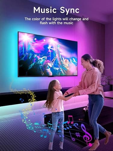 KANTUTOE LED Lights for TV, 16.4ft TV LED Backlight for 45-75in, RGB TV Backlight Behind Strip with Music Sync, Bluetooth APP and Remote Control Strip Lights USB Powered for Bedroom, Gaming thumbnail 5