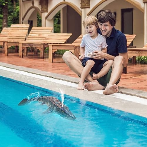 fromeasy Remote Control Dinosaur Toys for Kids 3 4 5 6 7, Mosasaurus Diving Toys RC Boat with Light and Spray Water for Swimming Pool Lake Bathroom Ocean Protector Bath Toys thumbnail 9