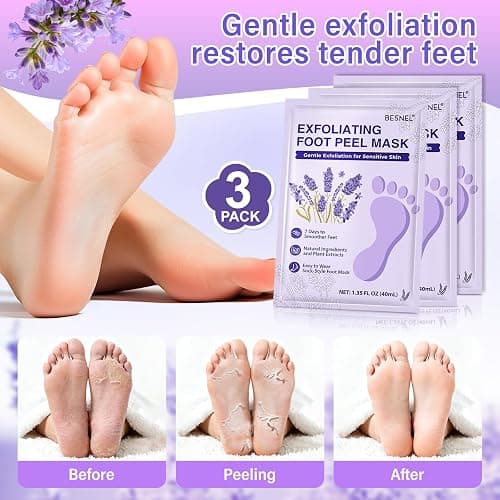 Foot Peeling 3Pcs ＆ 5Pcs Moisturizing Foot Mask, Exfoliator Peel Calluses Dead Skin Callus Remover, Hydrating Foot Masks for Dry Cracked Feet, Repair Rough Heels＆Dry Skin for Baby Soft and Smooth Feet thumbnail 2