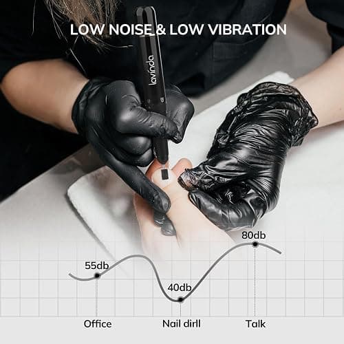 Professional Rechargeable Nail Drill Machine, Lavinda Diamond 35000RPM Electric Nail File Cordless Portable Nail Drill with Coreless Motor for Acrylic Nails, Manicure Pedicure Tool, Crystal Diamond thumbnail 5