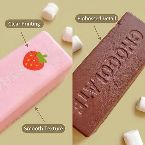 Strawberry&Chocolate Rebound Stick,Slow Rising Squishy,Stress Relief Sensory Toy,Butter Squishy,Adults Relieve Stress and Anxiety（2 Pack） thumbnail 5