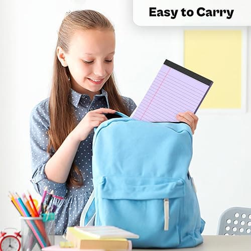4 Pack Note Pads 5 x 8 Inch Purple Small Legal Pads 5 x 8 Colored Notepad 5 x 8 Perforated Writing Pads Lined Paper Pads College Ruled Pad Paper 30 Sheets Notebook for Study, To-Do Lists, Office thumbnail 2