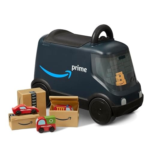 Amazon Delivery Van Ride On Toy for Kids, Blue Toddler Ride on Toy for Ages 2+, Amazon Exclusive - Image 1