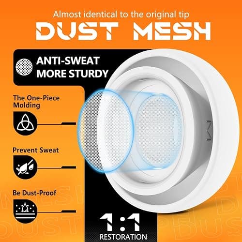 Replacement Ear Tips for AirPods Pro 2nd/1st Generation with Portable Storage Box & Cleaner Pen,Noise Reduction Holewith & Built-in dust Guard Screen,Silicone Ear Tips -M/Size 4 Pairs thumbnail 4