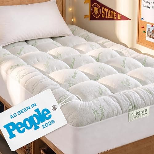 Niagara Sleep Solution Ultra Soft & Cooling Mattress Topper - Twin XL Size | Rayon Derived from Bamboo, Pillow Top Mattress Pad, 20" Deep Pocket, Back Pain Relief, Perfect for Hot Sleepers, Green - Image 1