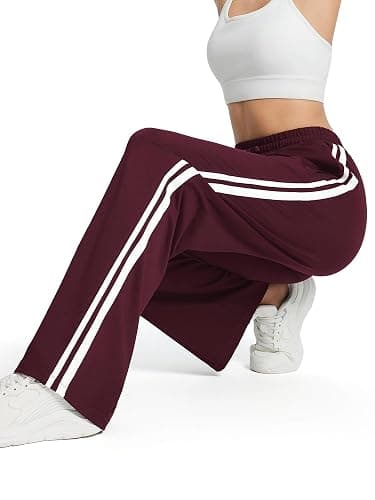Tapata Women's 28/30/32/34 Inseam Track Pants Loose Straight Leg Jogging Sweatpants Warm-Up Sports Athletic Running thumbnail 7