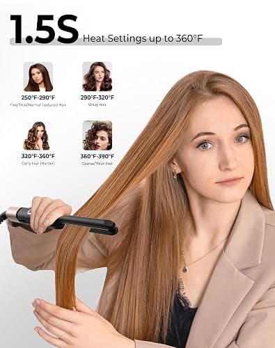 Pencil Hair Straightener, 2-in-1 Mini Hair Straightener, Travel-Size with 4 Adjustable Temperatures,Portable Lightweight Design for Short Hair & Beards thumbnail 3