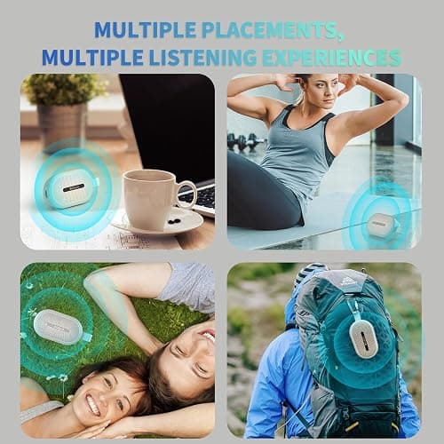 SOWO Wireless Portable Small Speaker, Ultra Magnetic Bluetooth Speaker for Golf Cart, Coverless IP67 Waterproof, 24 H Playtime, Pro Sound, Clip Hanging Design for Outdoor, Indoor - White thumbnail 7
