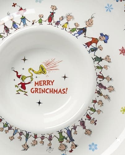 Lenox 898096 Merry Grinchmas Chip & Dip Bowl, Christmas Dishes, Festive Holiday Serveware thumbnail 5