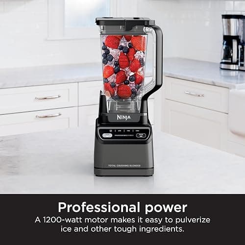 Ninja Professional Blender | Smoothie Blender, Drink Mixer, Grinder, Ice Crusher | Total Crushing™ Technology, Auto-iQ™ Smart Presets, Professional 1200W Power, XL 72oz Pitcher | Dark Grey | BR201AMZ thumbnail 5
