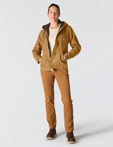 Carhartt Women's Loose Fit Washed Duck Sherpa Lined Jacket thumbnail 4