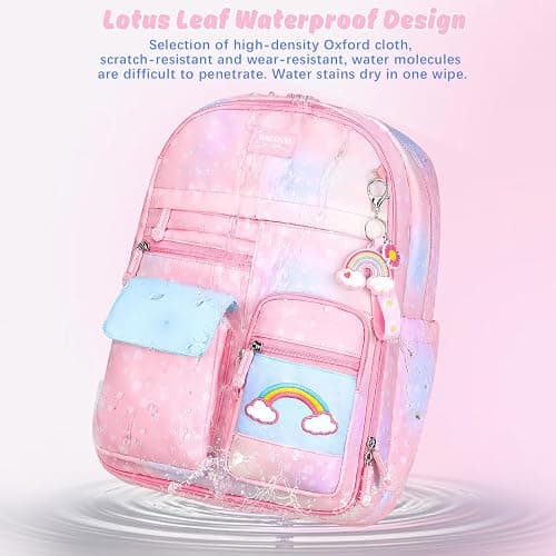 Aedcbaide School Bags for Girls with Stationery Set, Refrigerator Door Kids Backpack Rucksack for Primary School, Lightweight Pink School Bag for 8-10 Years Old - Pink - Girls thumbnail 6