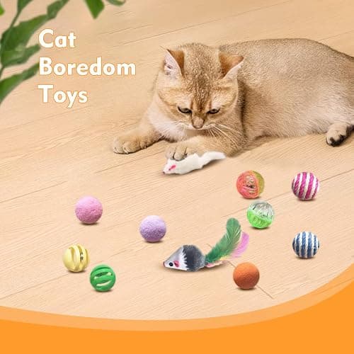 YULOYI Cat Toys for Indoor Cats - 34 Packs Interactive Set with Colorful Springs, Mouse Toy, Catnip Ropes, Balls, Bells, and Sisal Ball for Kittens thumbnail 4