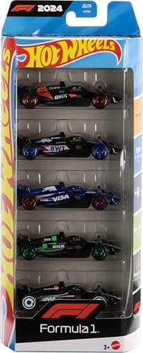 Hot Wheels Toy Cars Formula 1 5-Pack, Set of 5 1:64 Scale Die-Cast Vehicles Featuring F1 Racing Team Decos, Collectible Race Cars - Image 1