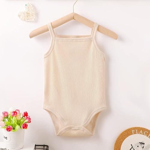OPAWO Onsies for Baby Girls' Bodysuits 3 Pack Neutral Baby Clothes Spaghetti Strap & Long Sleeve Fall Baby Undershirt 0-2T thumbnail 2