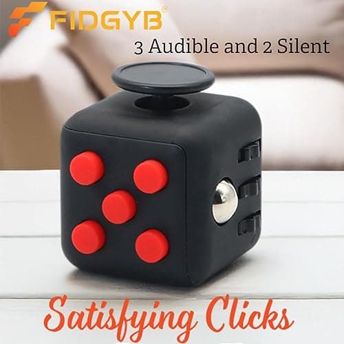FIDGYB Cube Fidget Stress Relief Toy for Adults & Kids, Smooth, Quiet Sensory Toy for Anxiety, Focus & ADHD Idea[Starry] thumbnail 5