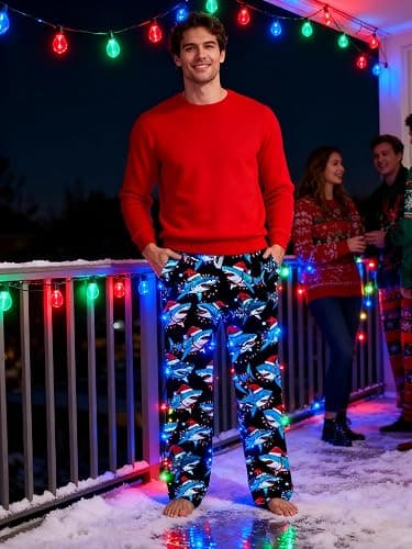 Soophiea Mens Christmas Halloween Pajama Pants Sleep Bottoms Pj Pants with Pockets thumbnail 6