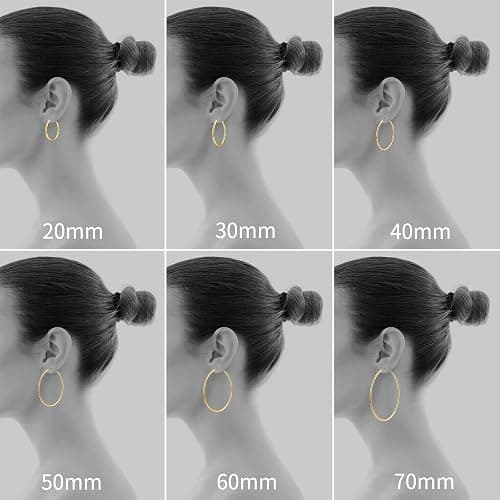 Gacimy Gold Hoop Earrings for Women 14K Gold Plated, 925 Sterling Silver Post Hypoallergenic Earrings Hoops for Women thumbnail 4