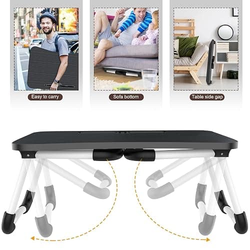 Zapuno Laptop Bed Desk, Foldable Laptop Tray Table with Tablet Slot, Lapdesk Laptop Stand for Bed Portable Standing Table for Bed Couch Floor thumbnail 4