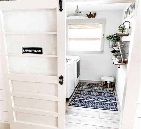 Laundry Room Sign, Premium Durable Acrylic Material, Super Strong Adhesive, Quick Installation, Suitable for Your Home and Business (9 × 3 Inches, Black) thumbnail 2