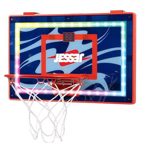 Jesser Basketball Hoop with Balls | Fun Indoor Game for All Ages 6+, Gift for Kids, Children, Teens & Families, Bedroom & Playroom | Toy for Boys & Girls (Ceiling Hoop or Over The Door) - Image 1