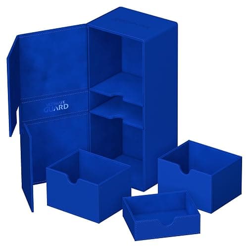 Ultimate Guard Twin Flip'n'Tray 266+, Deck Case for 266 Double-Sleeved TCG Cards + Dice Tray, Blue, Independent Magnetic Closure & Microfiber Inner Lining thumbnail 7