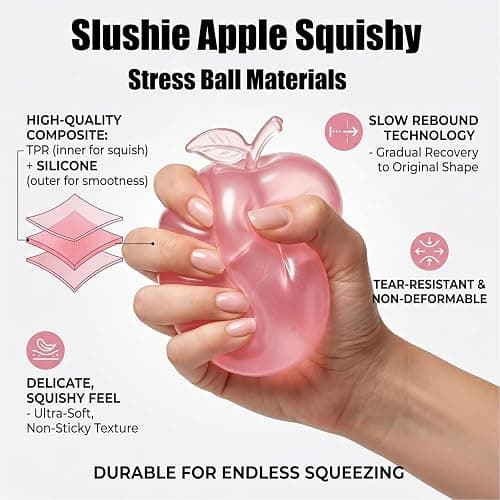 2PCS Apple Squishy Toys, Slow Rising Squishy Fidget Toys, Sugar Squish y Apple Fidget Squish y Fruit Squish y Sensory Toy Gift for Kids Adults thumbnail 9