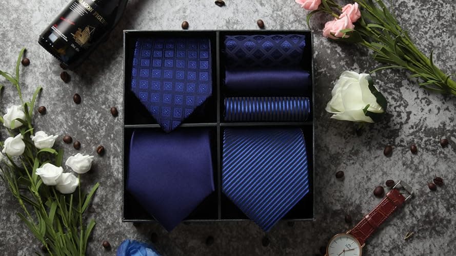HISDERN Mens Ties Set Collection Tie and Pocket Square Lot 3 Pcs Formal Business Neckties present Box Wedding Necktie thumbnail 7
