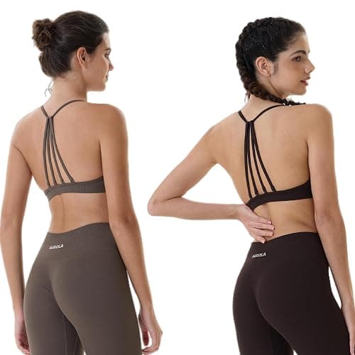 AUROLA Mercury Workout Sports Bras Women Athletic Removable Padded Backless Strapy Minimal Crop Top thumbnail 6