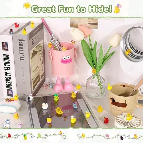 50PCS Mini Resin Animals Assorted Styles Cute Tiny Ducks,Miniature Duck Figures to Hide,Little Animal Toys Bulk for Topper Desk Garden Dollhouse Landscape Aquarium Ornaments DIY Crafts & Decor thumbnail 6